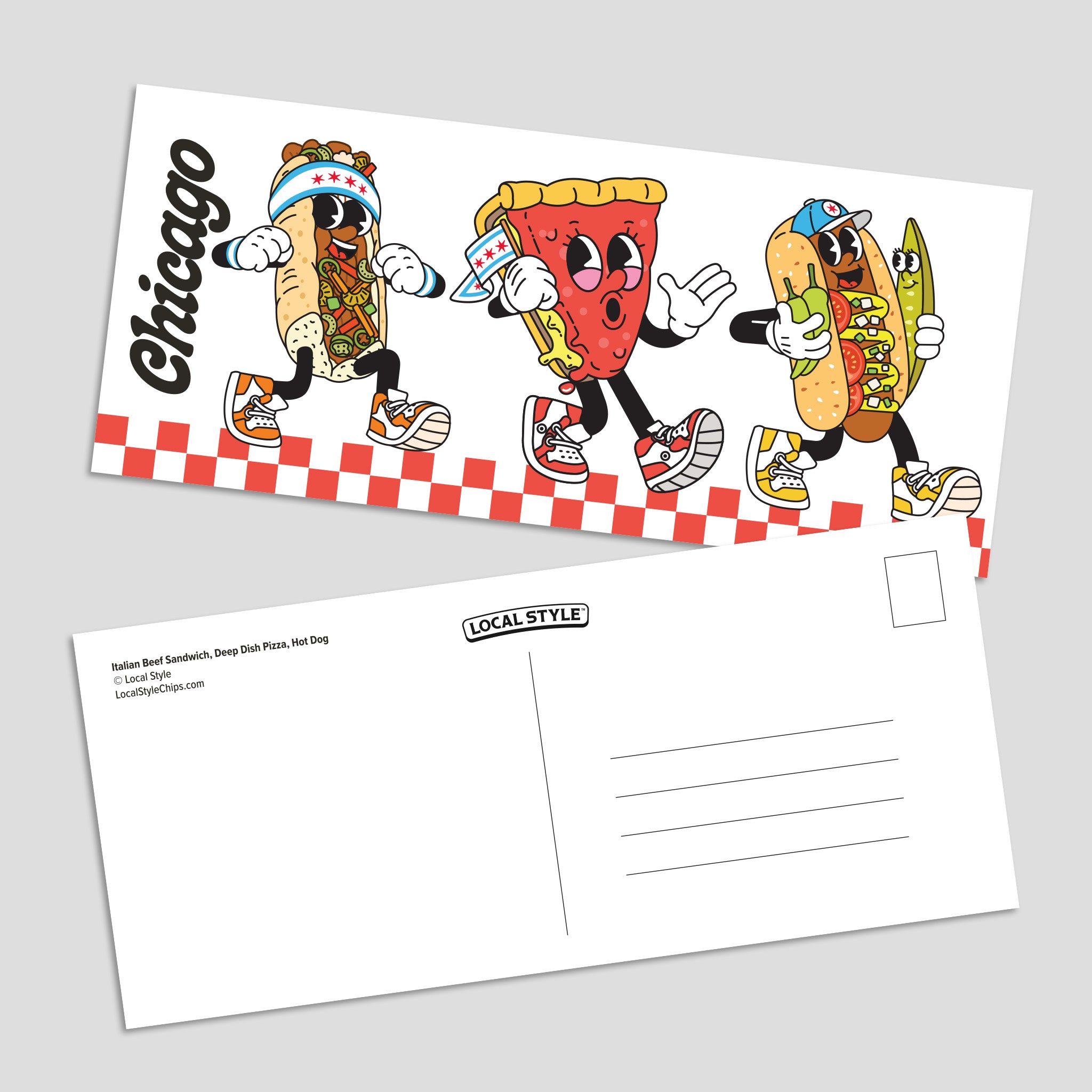 Postcard - Chicago "Foodies" Characters