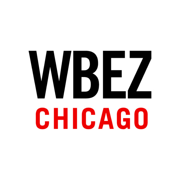 WBEZ Chicago logo with black 'WBEZ' and red 'CHICAGO' on a white background
