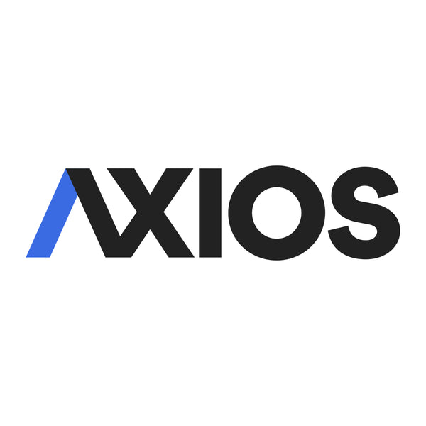Axios logo with a blue and black design on a white background