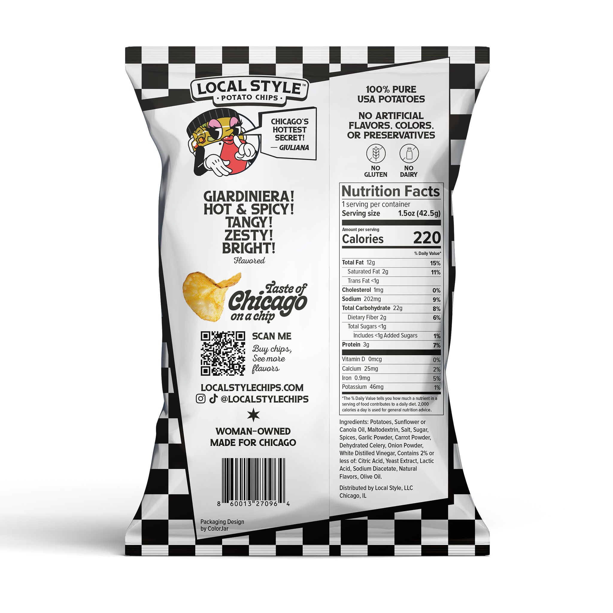 Local Style 10 pack product image hot giardiniera back bag