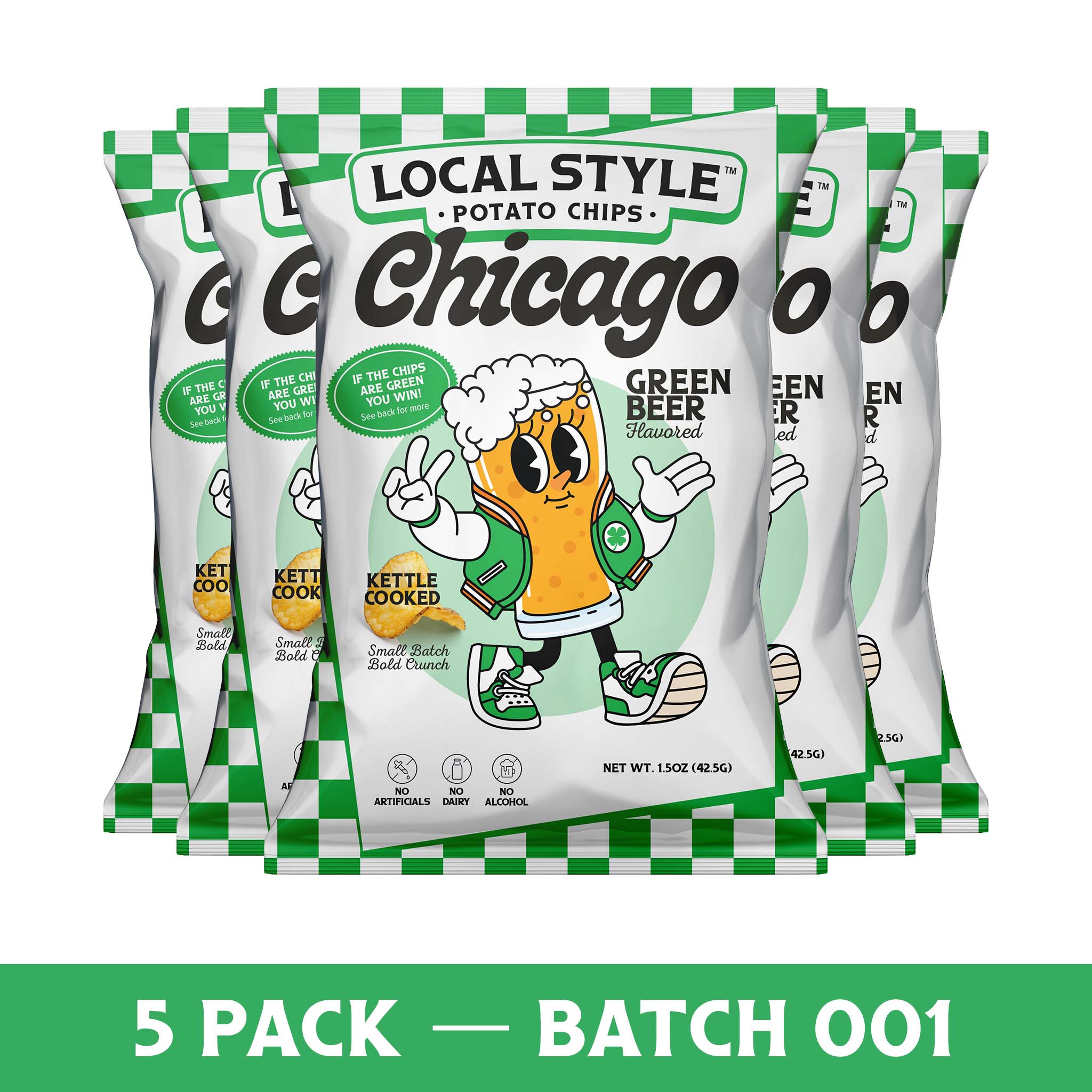 Green Beer Batch 001 - Kettle Chips • 5 Pack