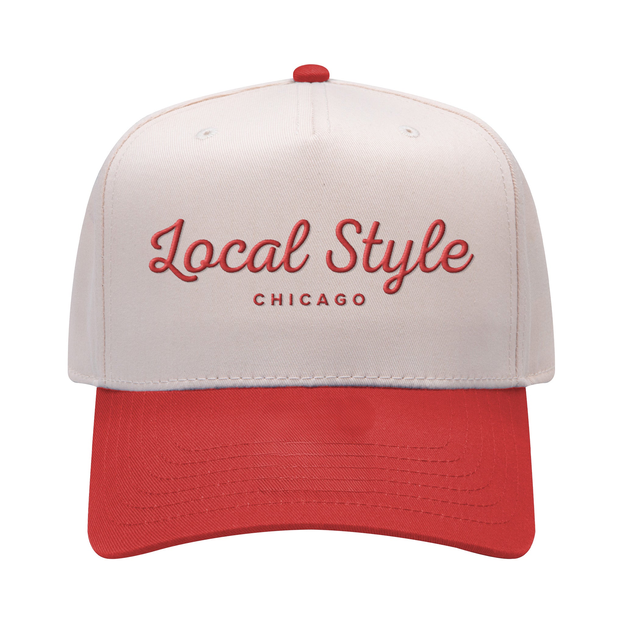 Local Style Script Snapback (Off-White & Red) | Local Style