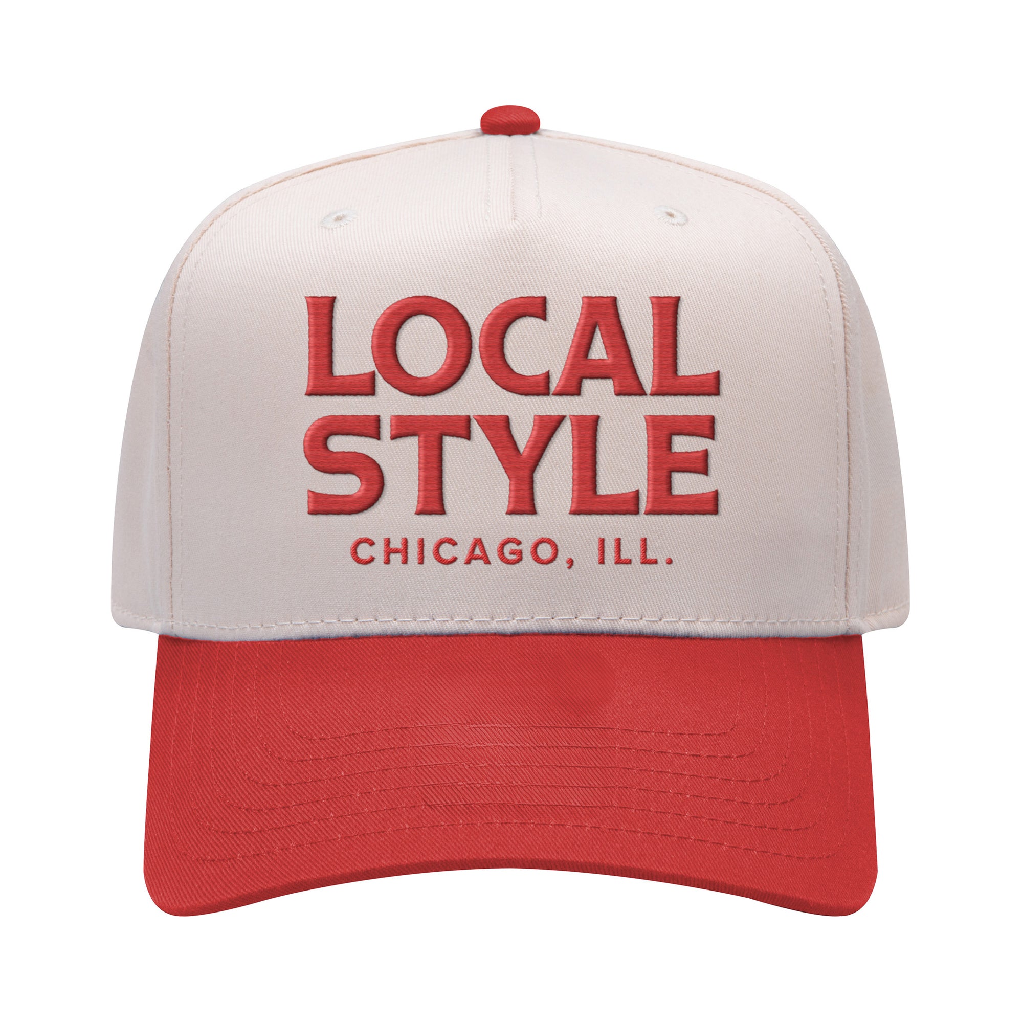 Local Style Block Snapback (Off-White & Red) | Local Style