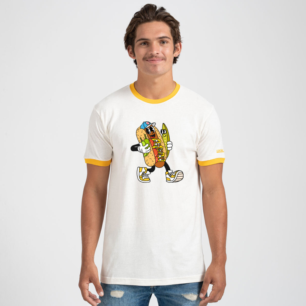 "Davey Dog" Ringer Tee Shirt | Chicago Dog Character