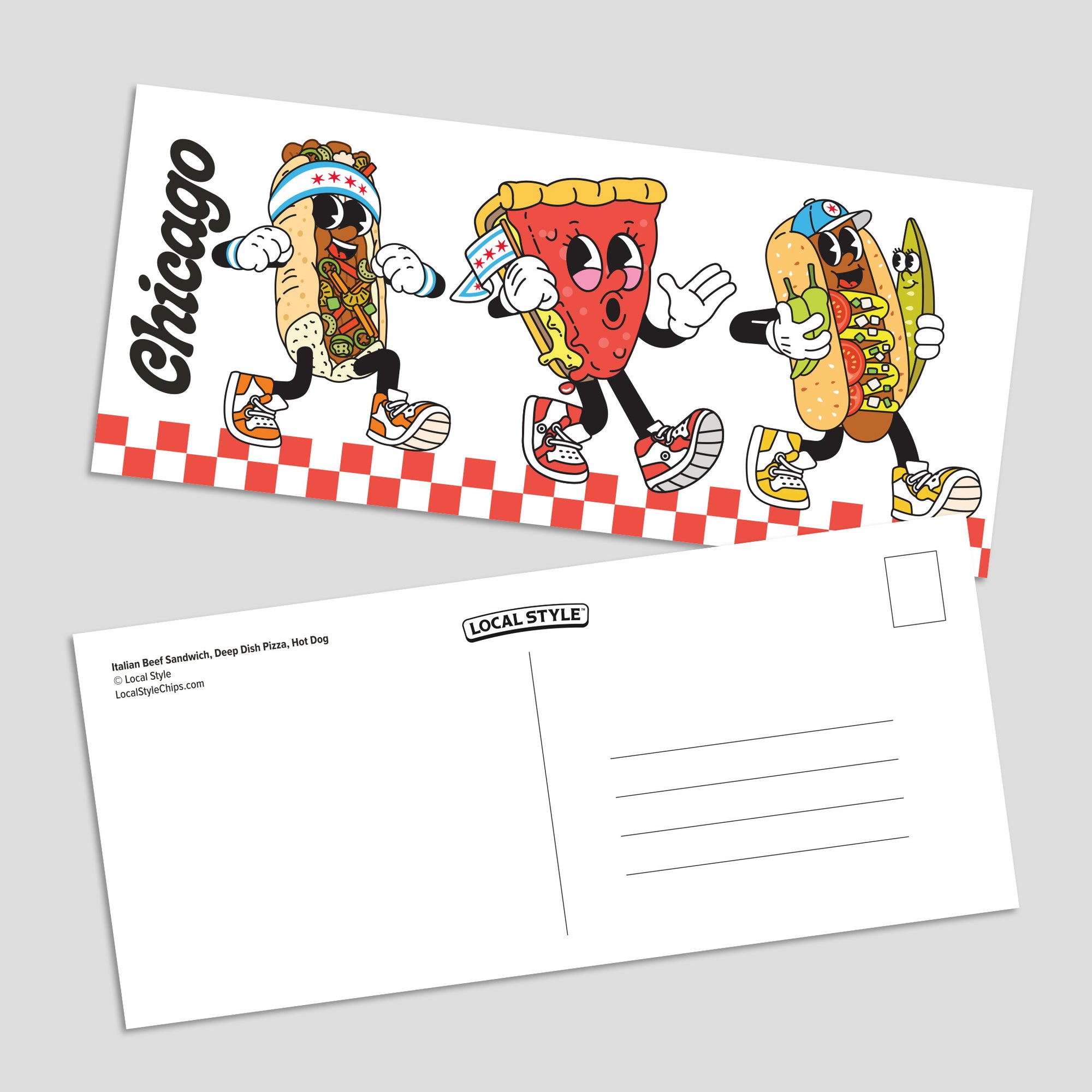 Postcard - Chicago "Foodies" Characters