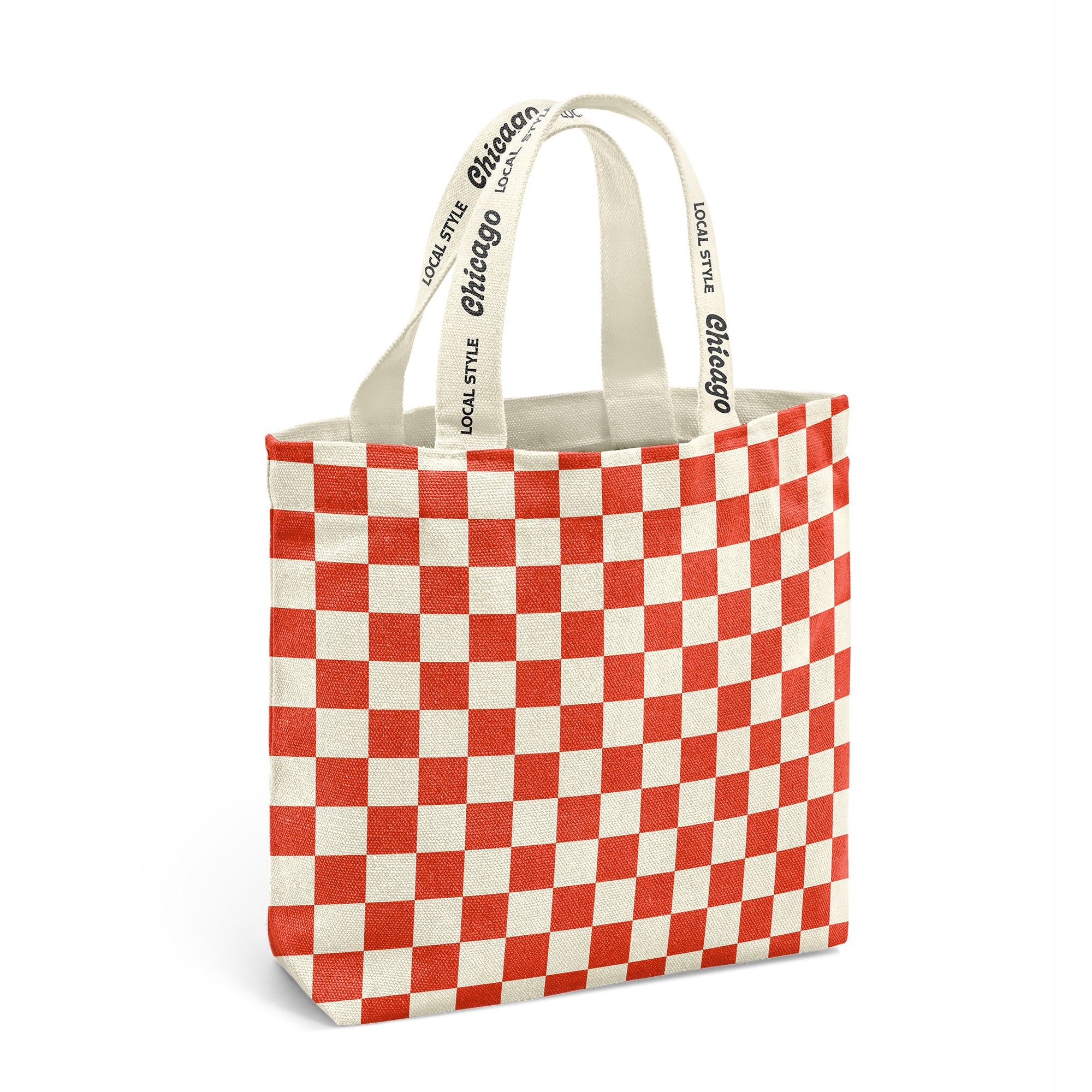 Local Style Chips Checkered Canvas Picnic Bag Front